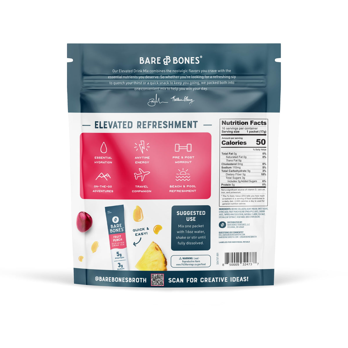 Bare Bones Fruit Punch on-the-go hydration during workout