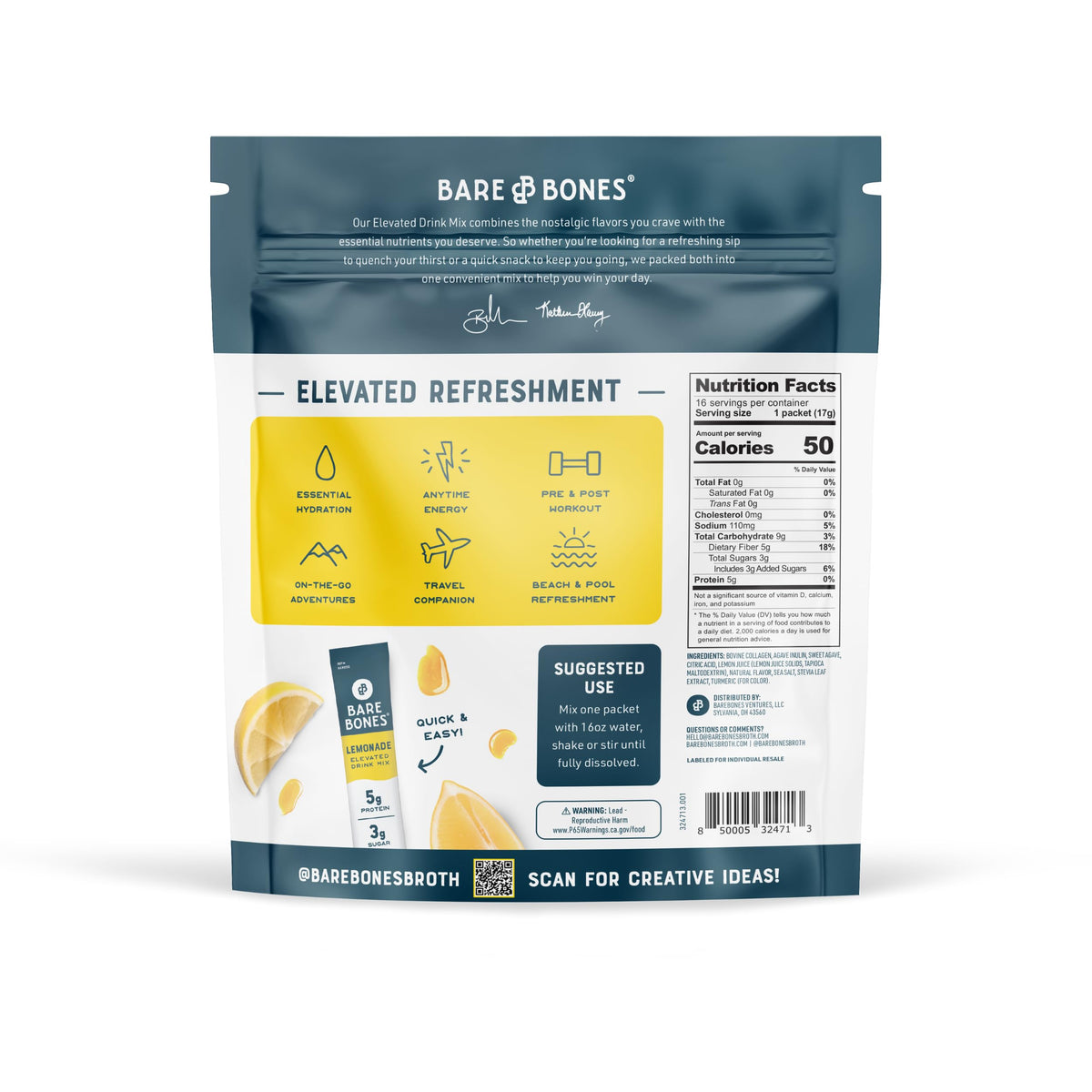 Bare Bones gluten-free label close-up confirms gluten-free and naturally sweetened ingredients