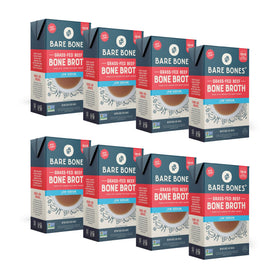 Bare Bones broth bottle with rich aroma for sipping and cooking.