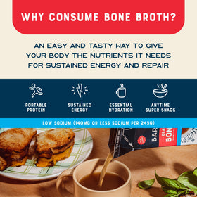 Pouring Bare Bones broth for a protein-rich, low-sugar cup.
