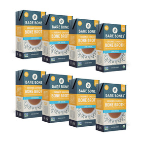 Bare Bones low-sodium bone broth pour for easy, protein-rich meals