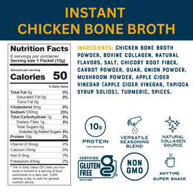 Pasture-raised chicken ingredients visual with Bare Bones broth blend