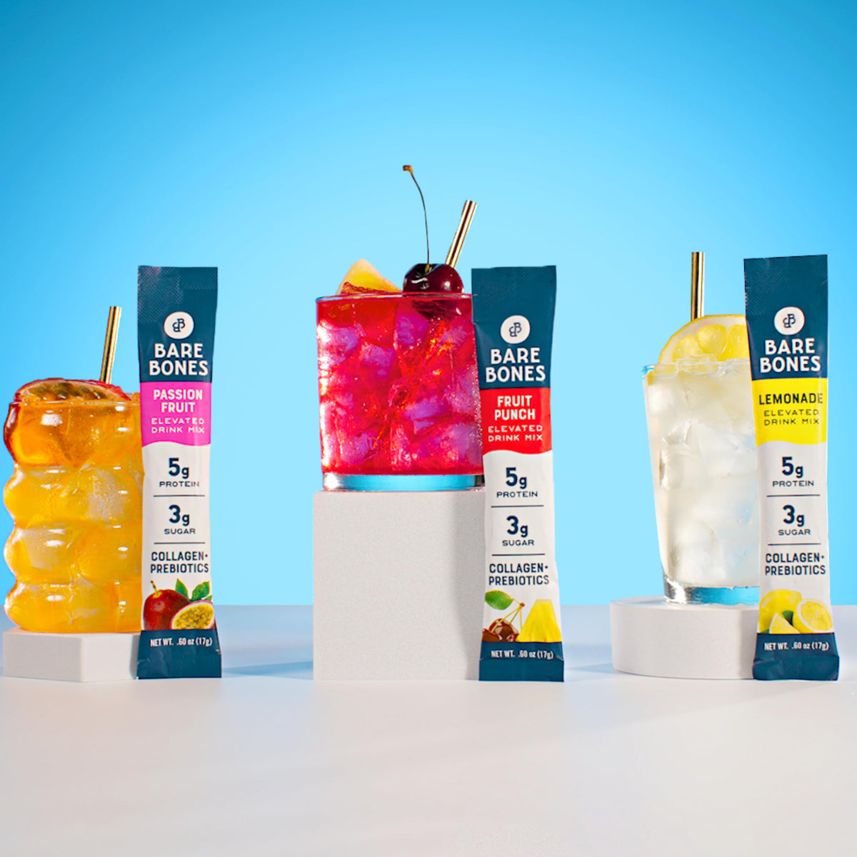 Bare Bones Passion Fruit flavor packaging for easy shopping.