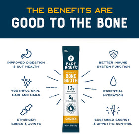 Bare Bones broth ingredients list emphasizing real bone broth and collagen