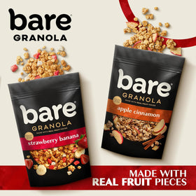 Bare Granola Cereal Apple Cinnamon bag close-up showing crunchy texture