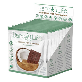 Bare Life gluten-free vegan seal emphasizes allergen-conscious, plant-based cocoa.