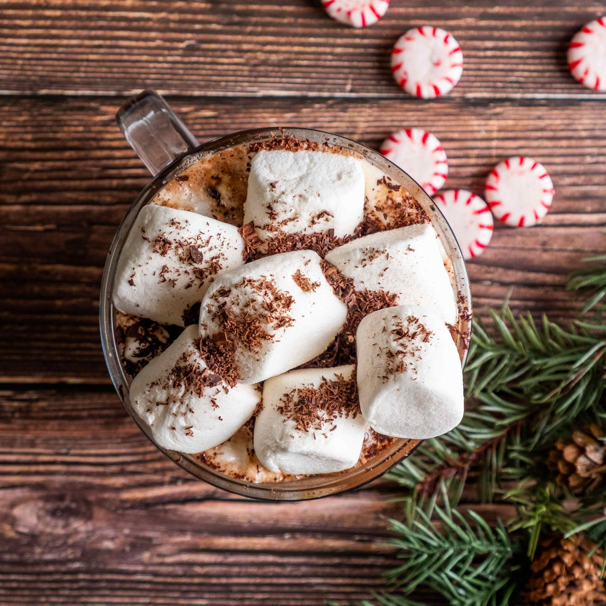 Bare Life peppermint oil powder dusts the surface for peppermint flavor.
