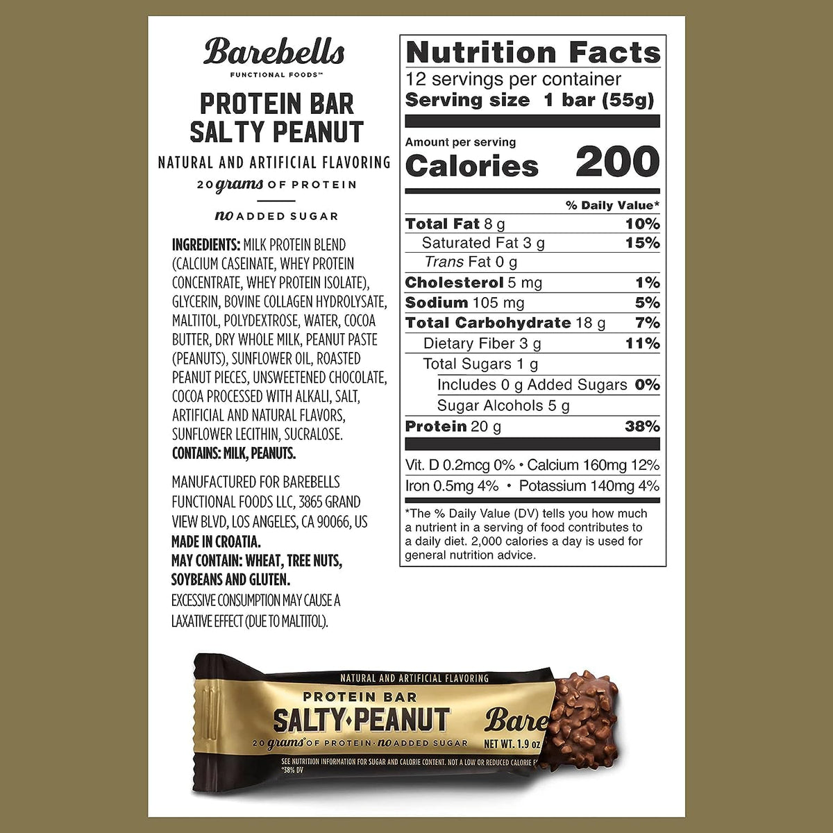 Barebell protein bar salty peanut foil-wrap for fresh, convenient snacking.