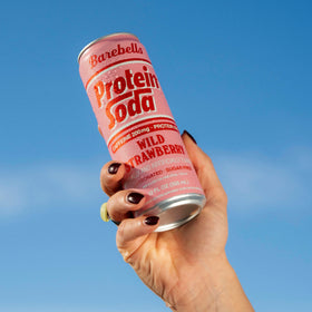 Barebells Protein Soda Wild Strawberry ingredients showing protein and caffeine components