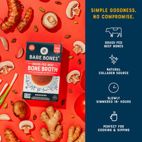 Bare Bones broth ready to sip in a cup offering convenient low-carb hydration