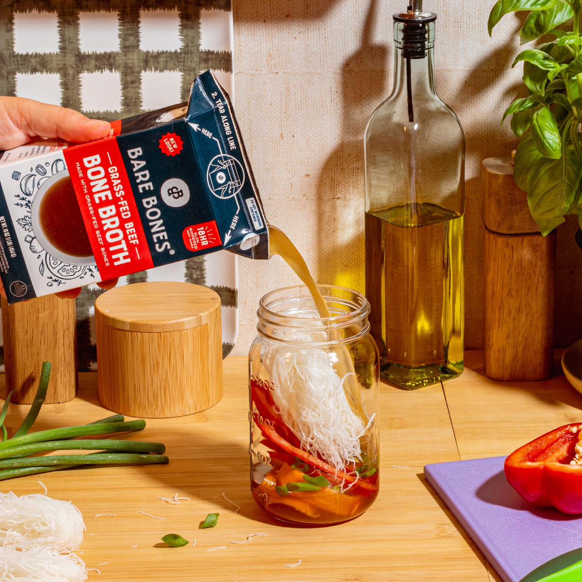 Bare Bones broth substitution for stock adds depth to recipes like soups and rice
