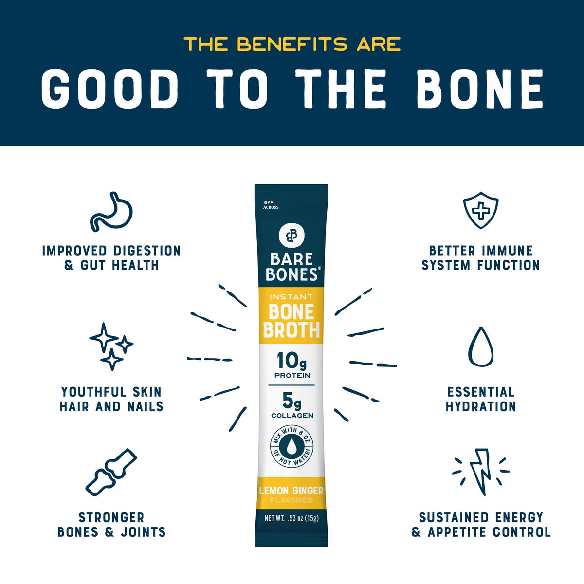Bare Bones Aromatic Lemon Ginger Broth – warm fragrance enhances travel meals with savory depth.
