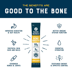 Bare Bones Aromatic Lemon Ginger Broth – warm fragrance enhances travel meals with savory depth.