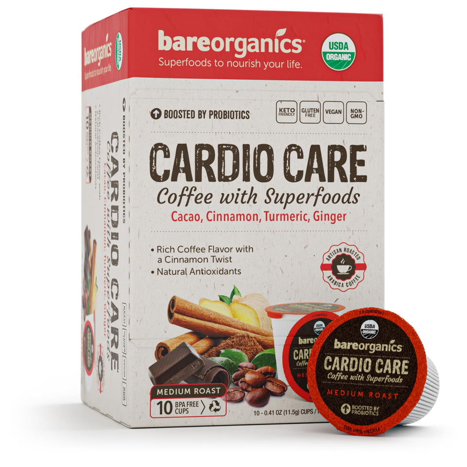 BareOrganics Cardio Care coffee pods pack ready for a mold free morning ritual
