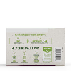 BareOrganics biodegradable filters in recyclable cups highlight sustainable packaging.