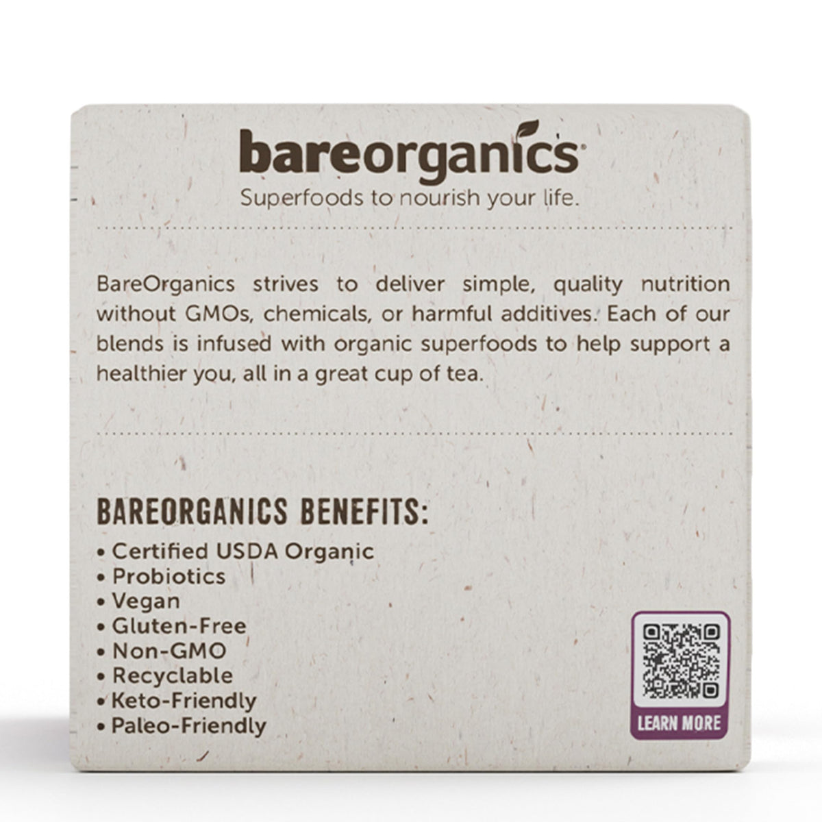 Probiotic-rich hibiscus-ginger-lemon blend from BareOrganics Daily Defence Tea.
