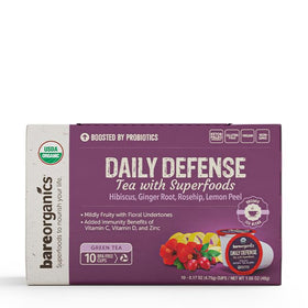 Morning ritual with BareOrganics Daily Defence Tea supports a mindful start.