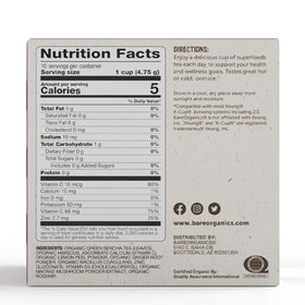 USDA Organic certification logo beside BareOrganics Daily Defence Tea credentials.