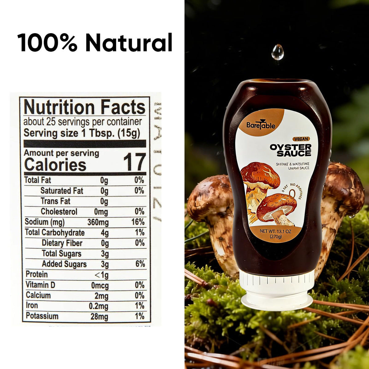 BareTable bottle pour, easy portion control for quick stir-fries.