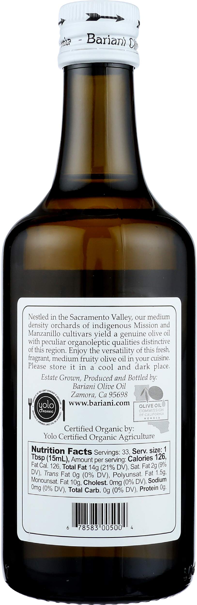 Bariani cold-pressed olive oil bottle ready for kitchen use