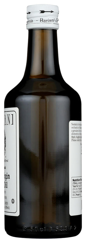 Bariani olive oil on the table, ideal for finishing dishes