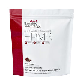 Bariatric Advantage chocolate meal replacement packaging showing 28 servings for post-bariatric care