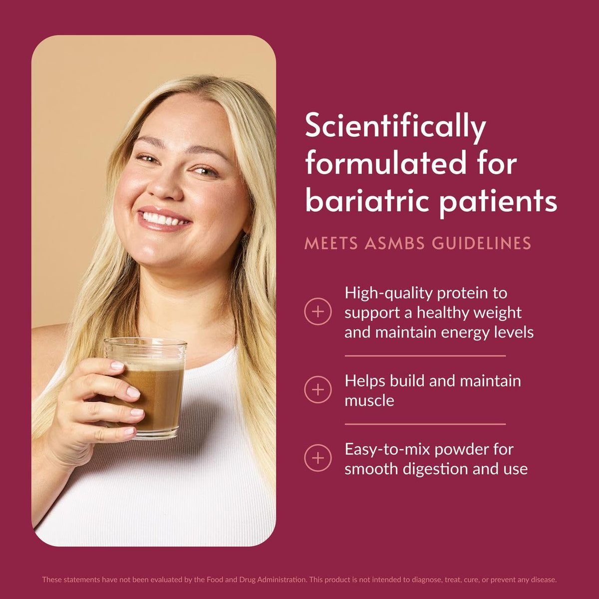 Bariatric Advantage Iced Latte tub back view highlighting 27 g whey protein isolate per serving
