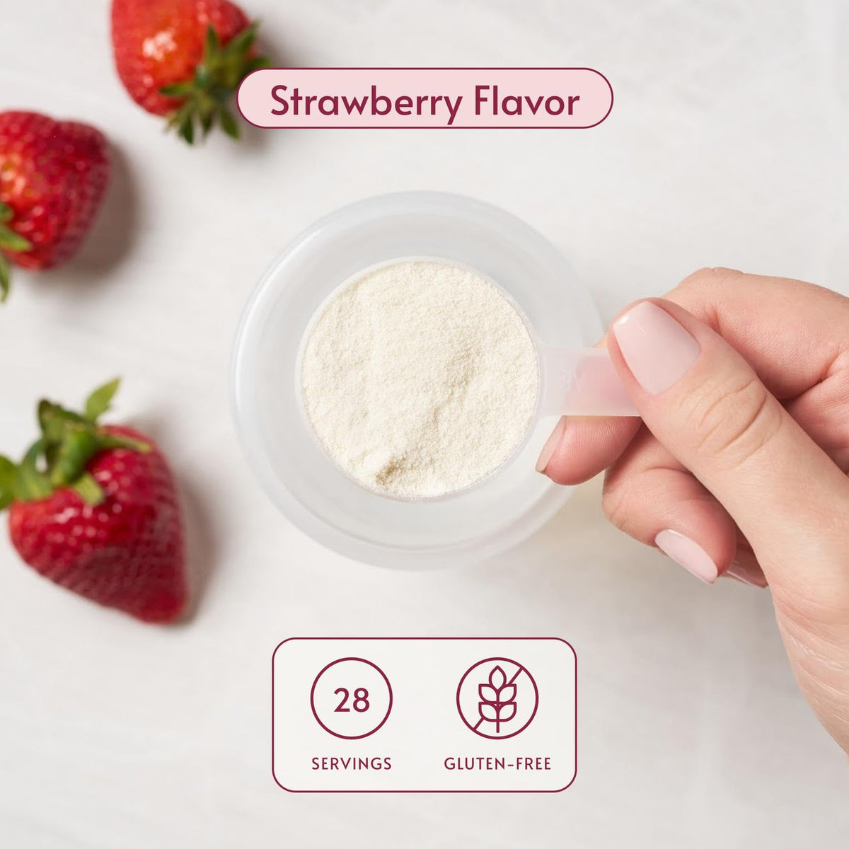Prepared Bariatric Advantage strawberry shake in glass for convenient nutrition