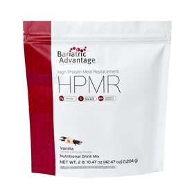Bariatric Advantage vanilla meal replacement powder in a tub for post-bariatric nutrition.