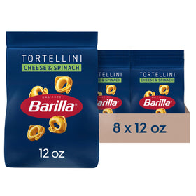 Barilla Cheese & Spinach Tortellini pack front, a pantry staple for weeknight meals.