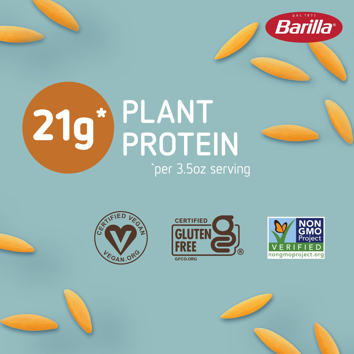 Barilla Chickpea Orzo cooking in a pot, perfect for hot pasta dishes.