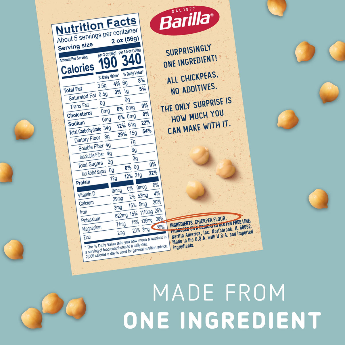 Barilla Chickpea Orzo draining after a nine-minute boil.