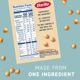 Barilla Chickpea Orzo draining after a nine-minute boil.