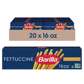 Barilla fettuccine flat sheets ready for silky sauce-holding ribbons.