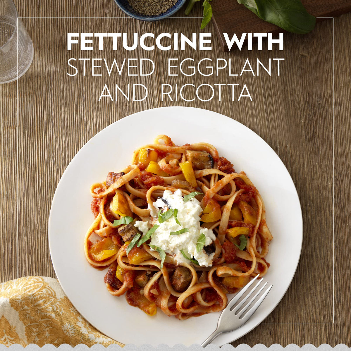 Barilla fettuccine ribbon strands ideal for hearty tomato or cream sauces.