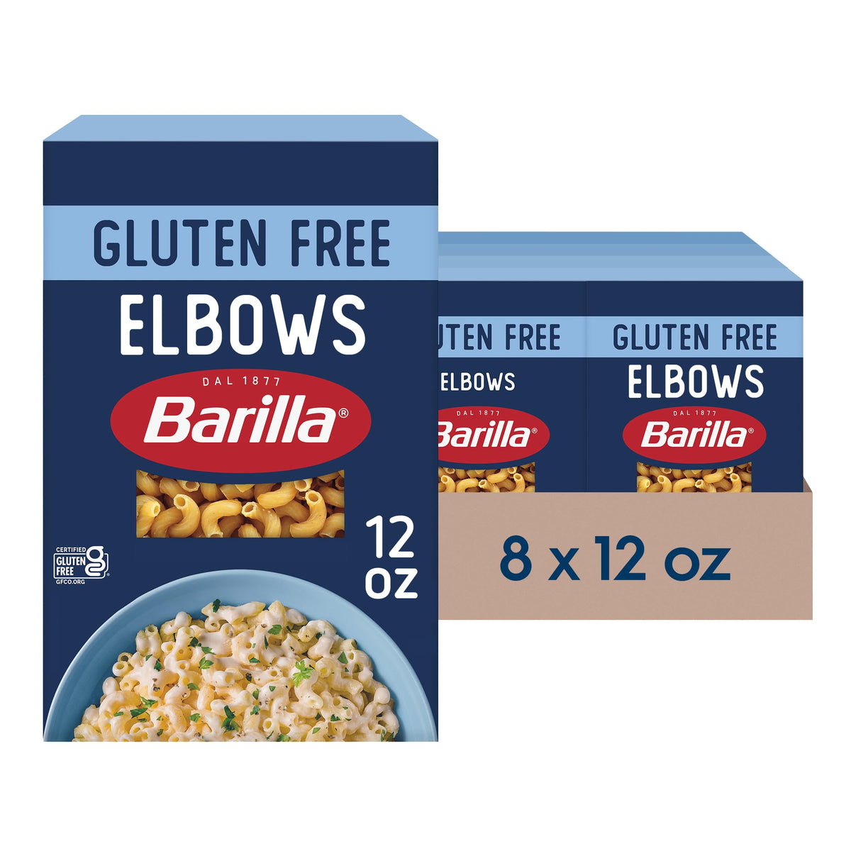 Barilla gluten free elbows pasta pack ideal for family meals and allergen-conscious cooking