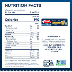 Barilla gluten free fettuccine family meal; a quick dinner option for busy evenings.