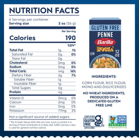 Barilla Gluten Free Penne served as a family-friendly dinner.