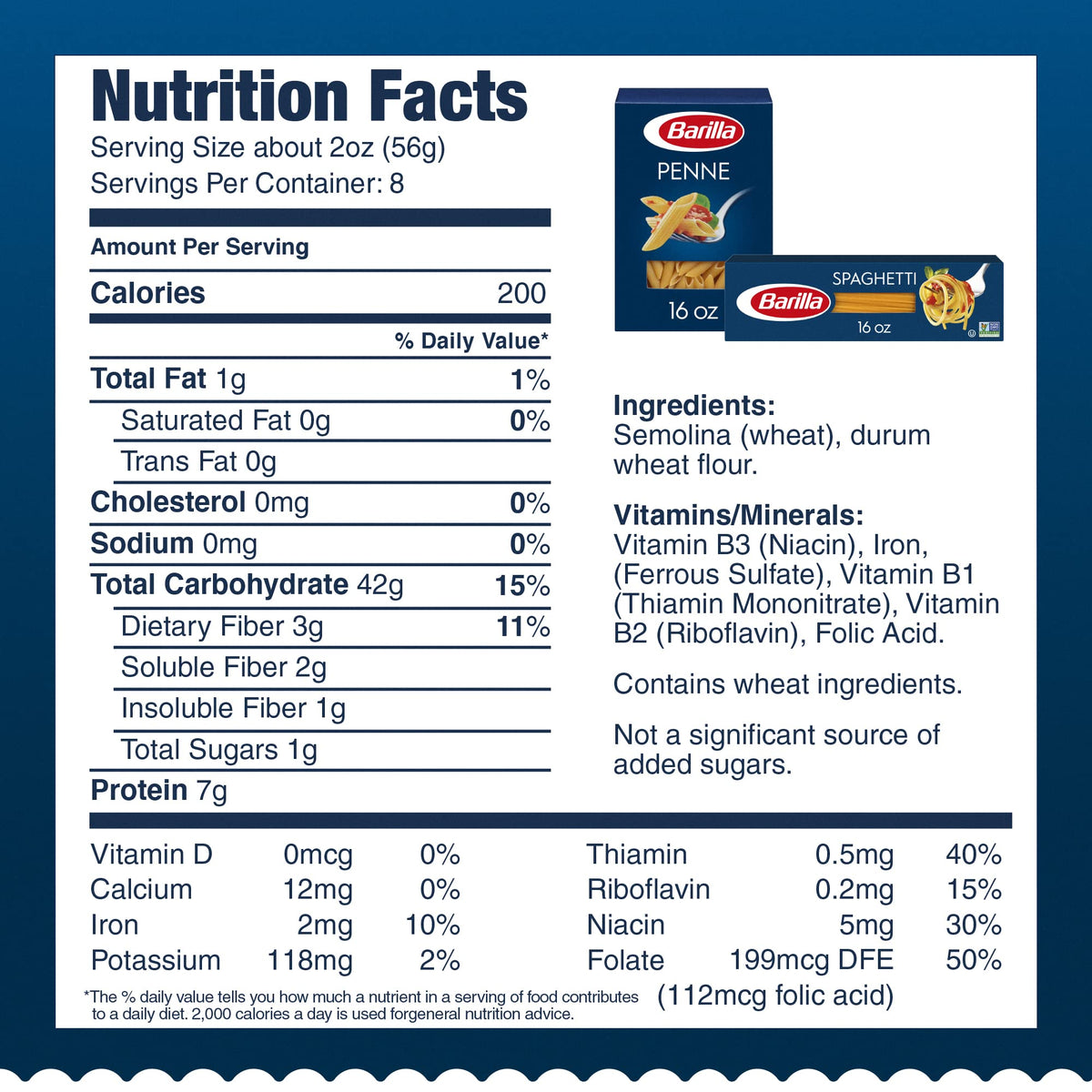 Barilla Kosher certified pasta suitable for diverse meals