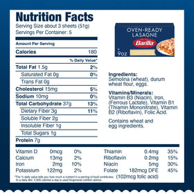 Barilla lasagne with meat sauce pairing idea for hearty family meals.