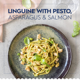 Barilla linguine durum-wheat semolina delivers premium texture for al dente dishes.
