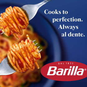Barilla Non-GMO verified pasta packaging highlights quality and trust.