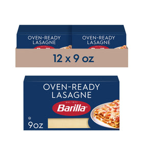 Barilla oven-ready lasagne box 9 oz for quick weeknight meals.