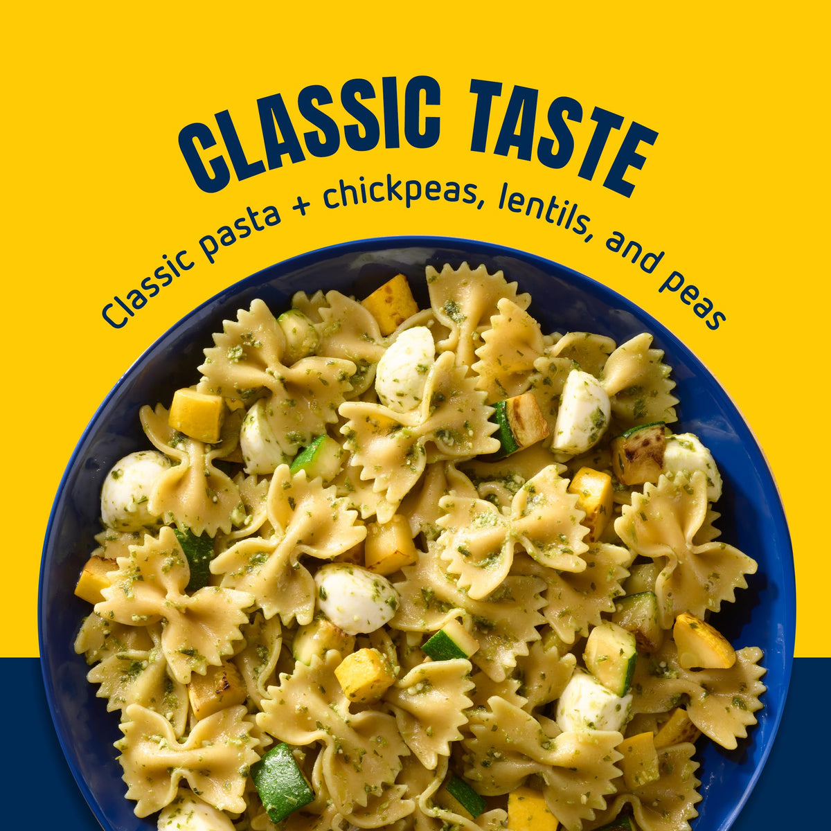 Barilla Protein+ Farfalle with olive oil and tomato sauce ready to serve