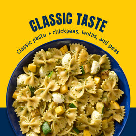 Barilla Protein+ Farfalle with olive oil and tomato sauce ready to serve