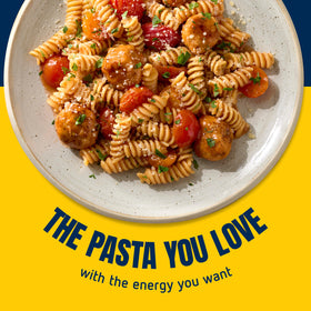Barilla Protein+ Rotini on a family table demonstrates satisfying texture and meal simplicity.