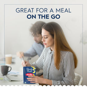 Barilla Ready Pasta Elbows ingredients list clearly shown on pouch.