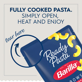 Barilla Ready Pasta Elbows served as a quick meal idea with sauce.