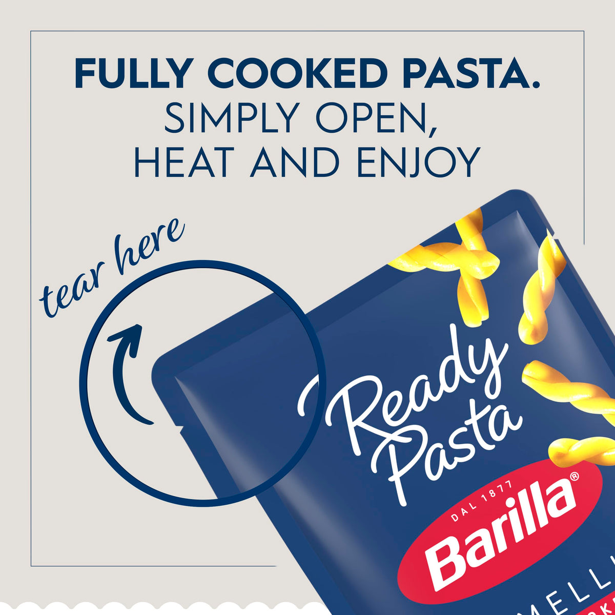 Barilla Ready Pasta packaging box showing a pack of seven
