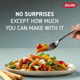 Barilla Red Lentil Penne cooking in 8–10 minutes in salted water